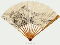 清代水墨山水畫折扇賞析