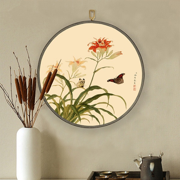 中式花鳥畫裝飾團扇
