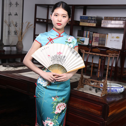 中國風(fēng)玉竹手繪折扇